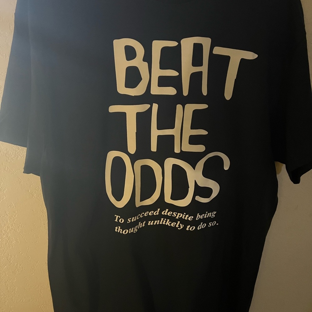 NWT X-LARGE UNISEX BEAT THE ODDS BROOKLYN VERTICAL GRAPHIC TEE BLACK 💯Co…